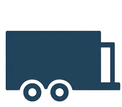 Icon of a mobile kitchen trailer with two wheels and serving hatch